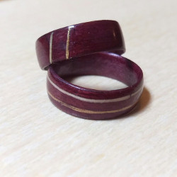 A matched pair: Purpleheart with inlays of ash and mesquite